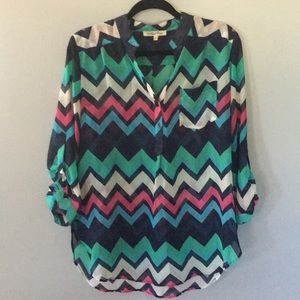 Multicolored chevron tunic
